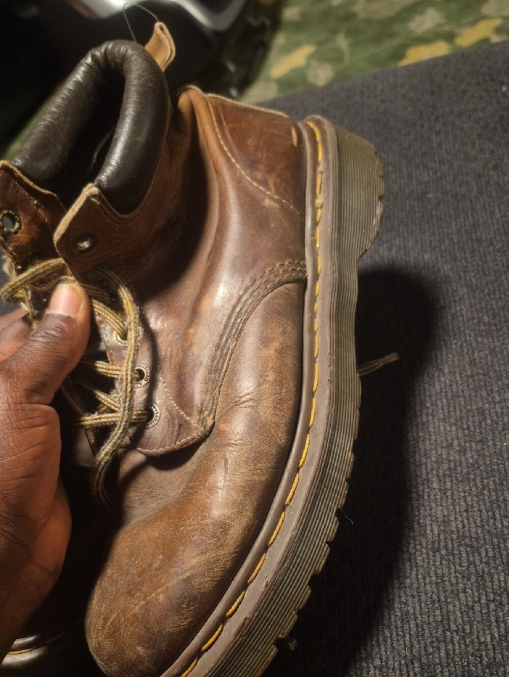 Dr. Martens Brown Leather Lace-Up Work Boots - Picture 4 of 12